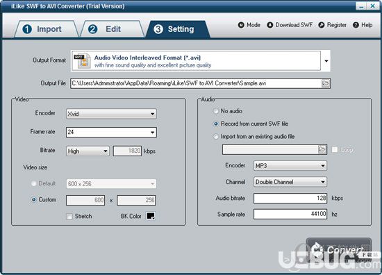 iLike SWF to AVI Converter