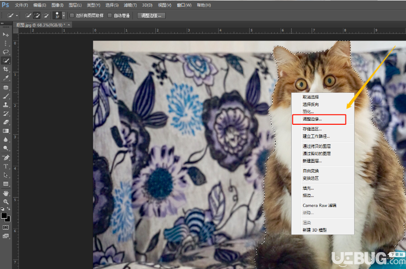 怎么利用Photoshop軟件調(diào)整邊緣工具進(jìn)行摳圖