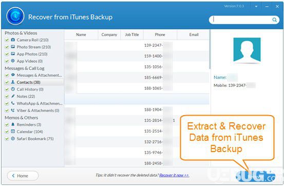 Jihosoft iTunes Backup Extractor(iTunes備份提取器)