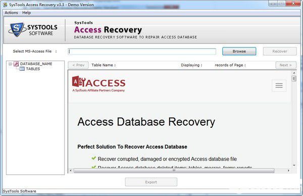 SysTools Access recovery(Access數(shù)據(jù)庫(kù)恢復(fù)軟件)