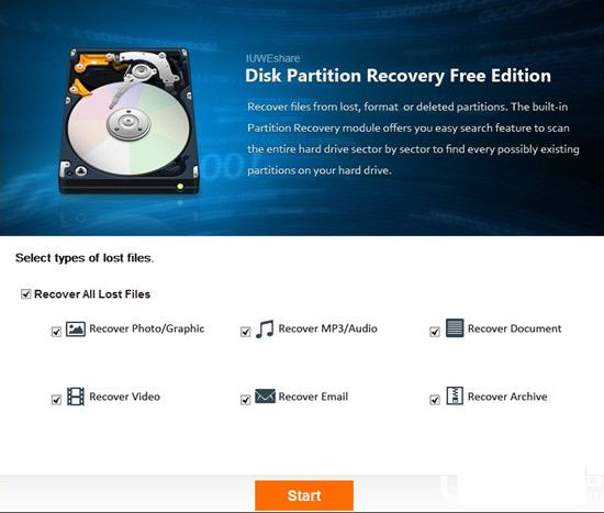 IUWEshare Disk Partition Recovery