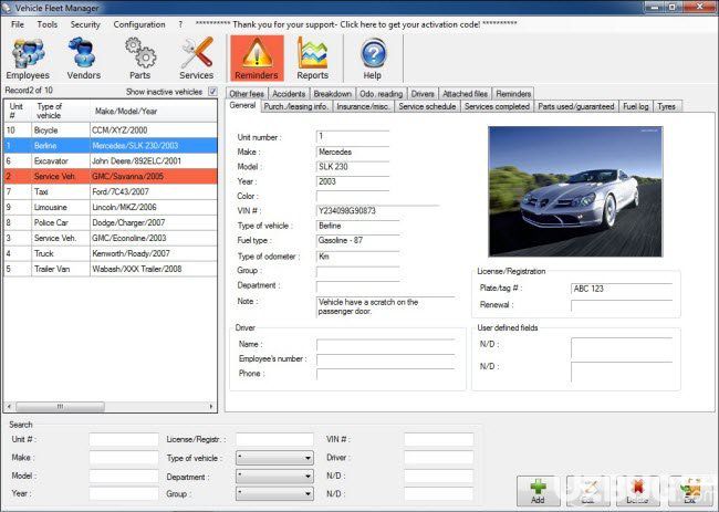 Vinitysoft Vehicle Fleet Manager