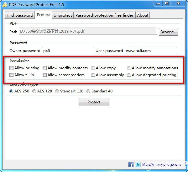 PDF Password Protect Free(PDF文件加密軟件)v1.5免費(fèi)版【4】