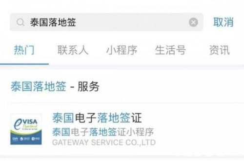 怎么在支付寶上辦理泰國落地簽電子簽證