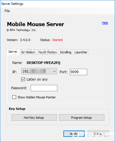 Mobile Mouse Server