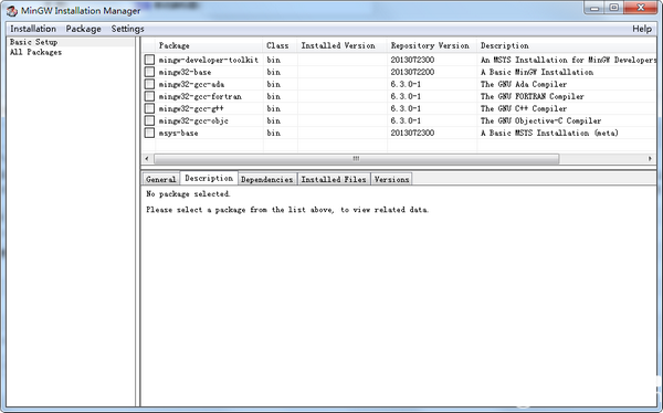 MinGW Installer(MinGW安裝管理器)