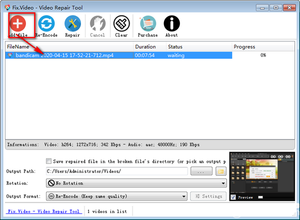Video Repair Tool(視頻修復(fù)軟件)v1.0免費版【3】