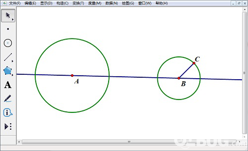 怎么使用幾何畫(huà)板畫(huà)兩圓的內(nèi)公切線