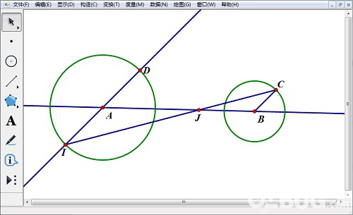 怎么使用幾何畫(huà)板畫(huà)兩圓的內(nèi)公切線