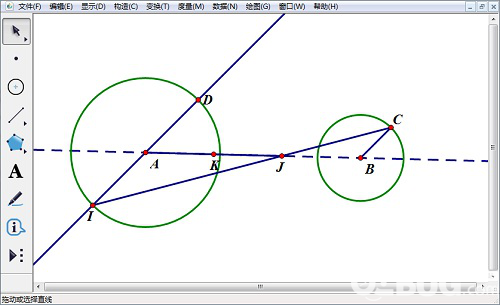 怎么使用幾何畫(huà)板畫(huà)兩圓的內(nèi)公切線