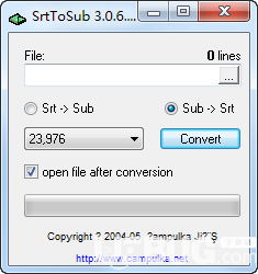 SrtToSub(字幕轉(zhuǎn)換器)v3.0.6.31免費版