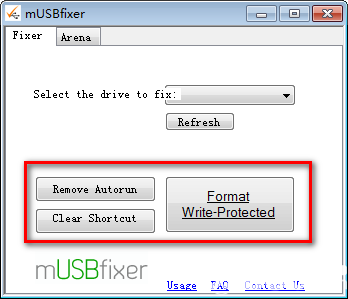 mUSBfixer(U盤病毒格式化工具)v1.0綠色版【2】