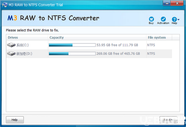 M3 RAW To NTFS Converter(NTFS硬盤修復(fù)工具)