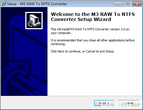 M3 RAW To NTFS Converter v3.6免費版【2】