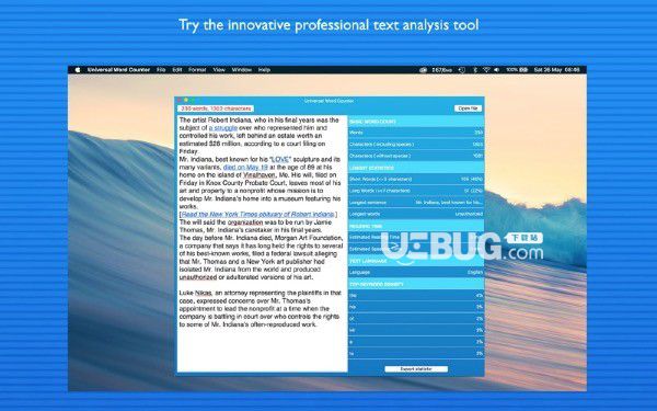 Universal Word Counter(文本分析軟件)v1.2 Mac版【3】