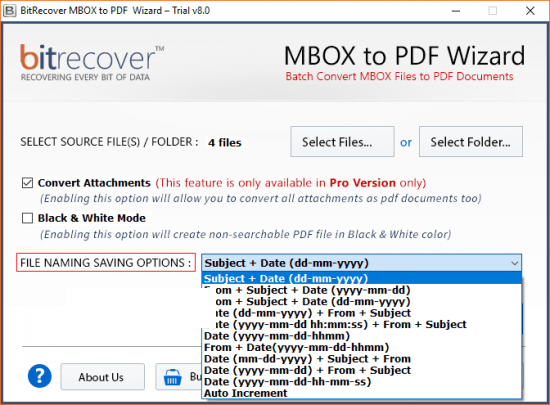 BitRecover MBOX to PDF Wizard破解版