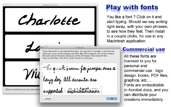 Handwriting Fonts Mac版