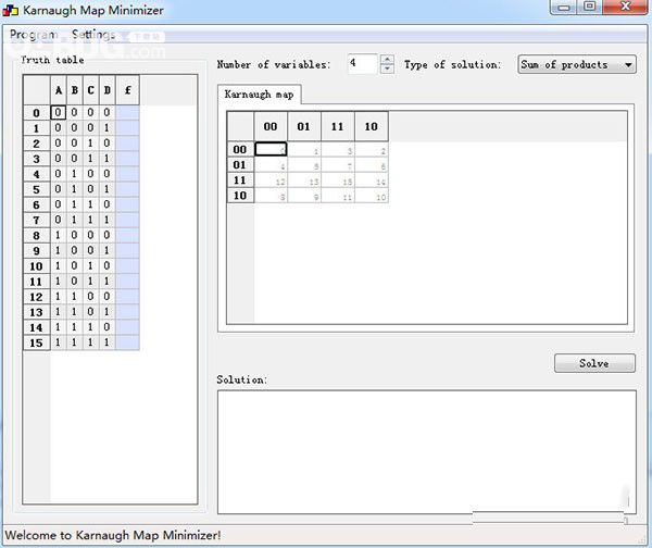 Karnaugh Map Minimizer(卡諾圖化簡軟件)