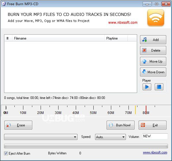 Free Burn MP3-CD(MP3刻錄軟件)v1.2免費(fèi)版