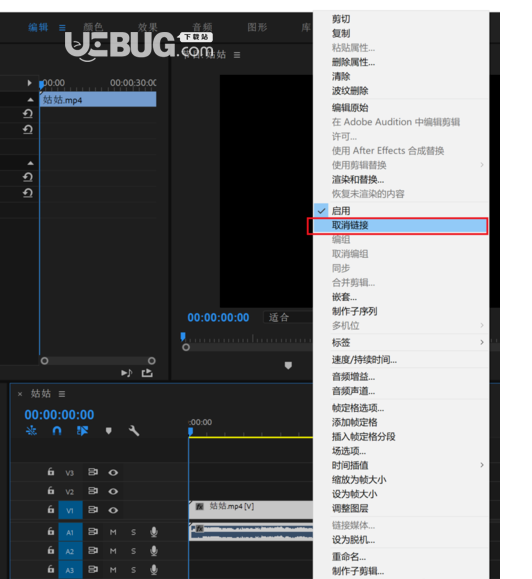 怎么使用Adobe Premiere Pro刪除視頻中的原聲