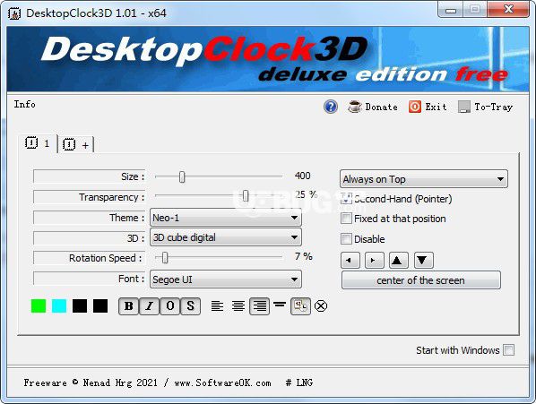 DesktopClock3D(3D桌面時(shí)鐘軟件)v1.01免費(fèi)版【2】