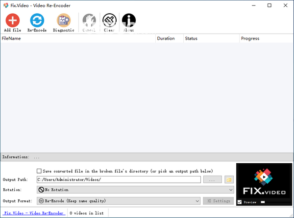 Video Re-Encoder(視頻文件檢測工具)v1.34免費版