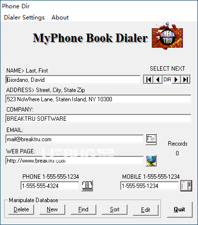 MyPhone Book Dialer(聯(lián)系資料管理工具)