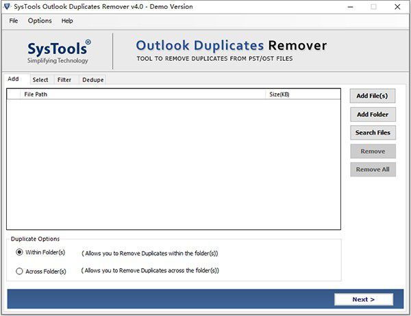 SysTools Outlook Duplicates Remover(郵箱處理工具)