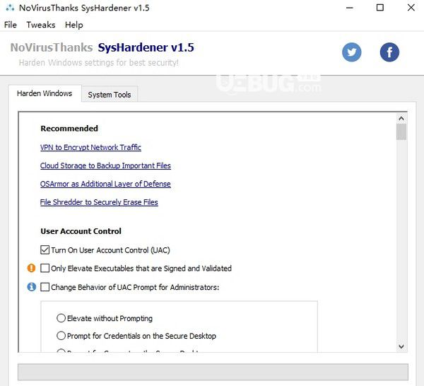 NoVirusThanks SysHardener(電腦系統(tǒng)權(quán)限工具)