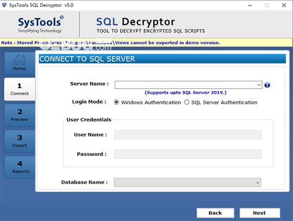 SysTools SQL Decryptor(SQL數(shù)據(jù)庫解密工具)