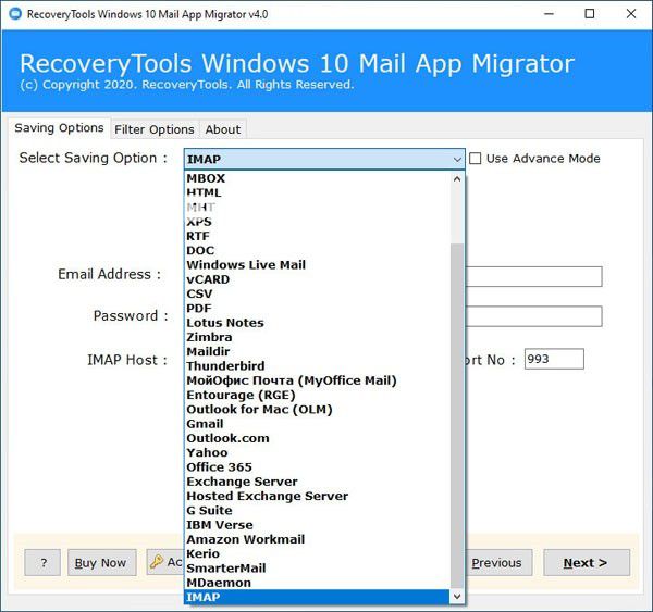 RecoveryTools Windows 10 Mail App Migrator(郵件轉(zhuǎn)換工具)