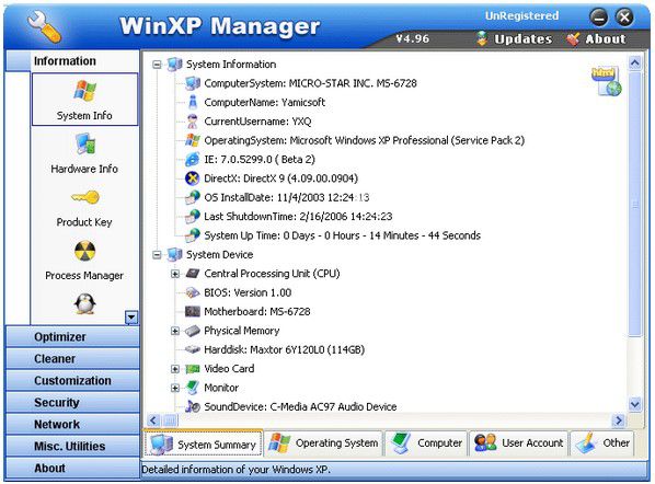 WinXP Manager v8.0.6