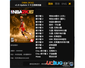 《NBA2K16》修改器v1.0-Update3 +13 中文版